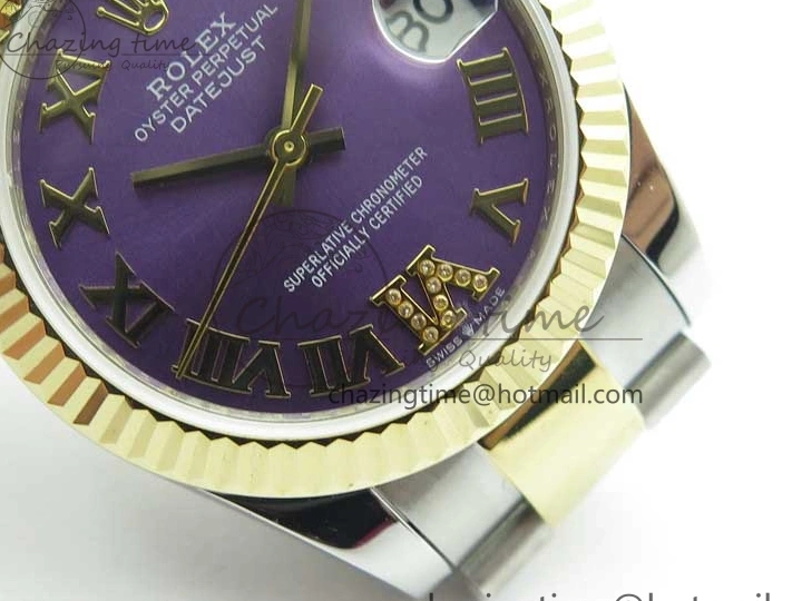 Dial BP Oyster Bracelet on YG Best Purple Maker 31mm Edition Roman 278273 SS Datejust YG SS 0203